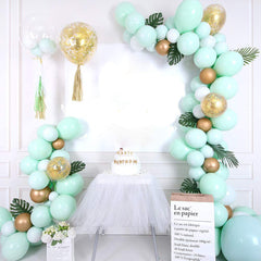 Amazon Hot Sale Macaron Balloon Chain Set Birthday Balloon Party Decoration Mint Green Balloon Set