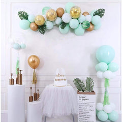 Amazon Hot Sale Macaron Balloon Chain Set Birthday Balloon Party Decoration Mint Green Balloon Set