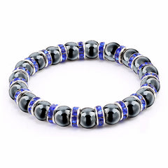 Haematite Beaded Bracelet Single Circle Couple Micro Inlay Rhinestones