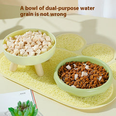 Pet Cat Bowl Donut Four Legs Cat Food Holder