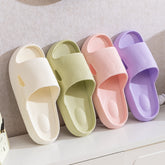 Solid Color Thick Bottom Home Slippers Summer Non-slip Floor Bathroom Slipper Women Men Couples Shoes