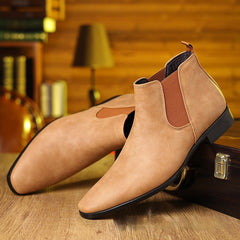 British Style Leather Boots Men's Plus Size