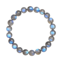 7A Level Natural Gray Moonstone Blue Light Ball Bracelet