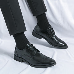 British Style Pointed Leather Shoes