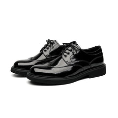 Mid-top British Patent Leather Shoes Big Toe All-match
