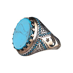 Retro Personalized Blue Zircon Ring