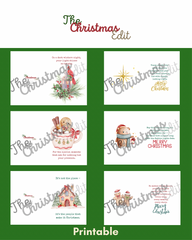 A Traditional Christmas - Printable Cards Set (6 Cards)