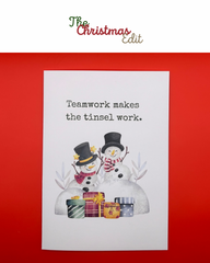 Teamwork Makes the Tinsel Work - Printed Cards