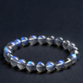 7A Level Natural Gray Moonstone Blue Light Ball Bracelet