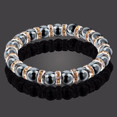 Haematite Beaded Bracelet Single Circle Couple Micro Inlay Rhinestones