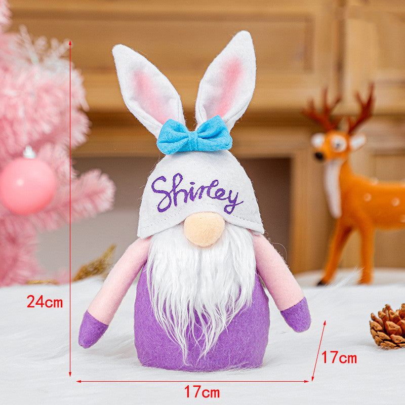 Easter Bunny Doll Decoration Faceless Old Man