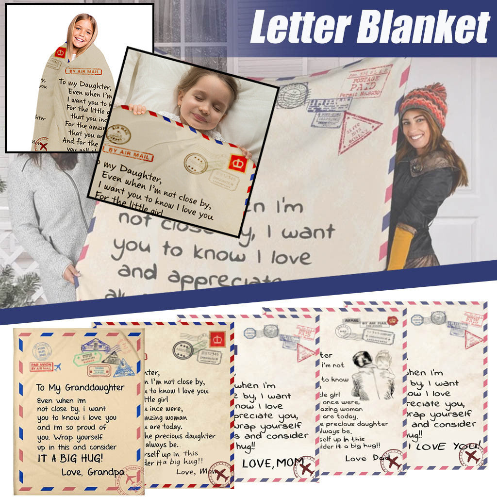 Envelope Type Letter Writing Flanged Fleece Blanket
