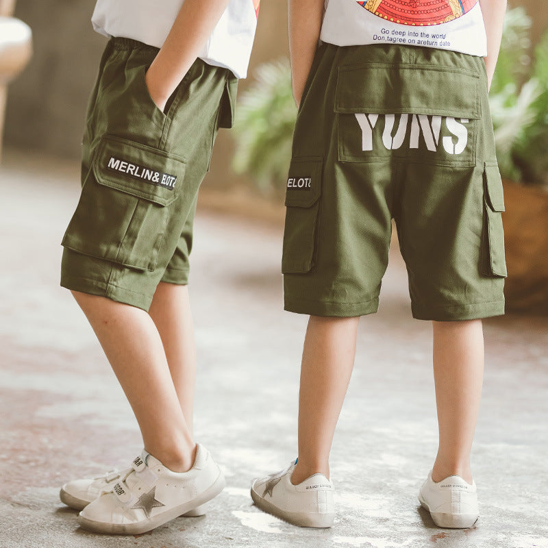 Children's Clothing Boys' summer Shorts Summer Children's Pants Big Children's Five-point Pants Boys Overalls