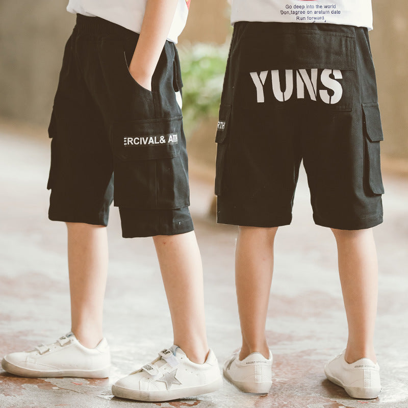 Children's Clothing Boys' summer Shorts Summer Children's Pants Big Children's Five-point Pants Boys Overalls