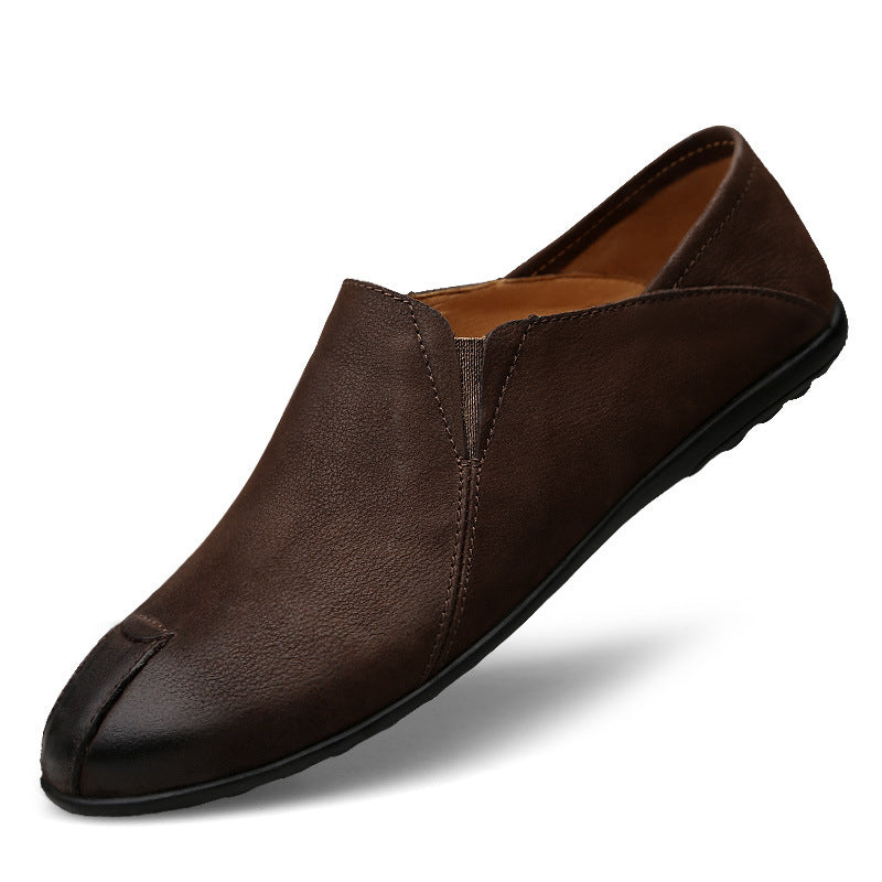 Spring And Summer Men'S Peas Shoes Korean Men'S Shoes Cowhide Driving Trendy Shoes Cross-Border Large Size Shoes