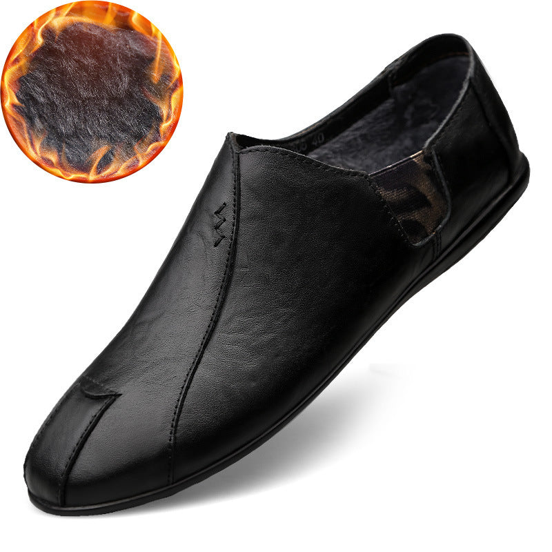 Spring And Summer Men'S Peas Shoes Korean Men'S Shoes Cowhide Driving Trendy Shoes Cross-Border Large Size Shoes