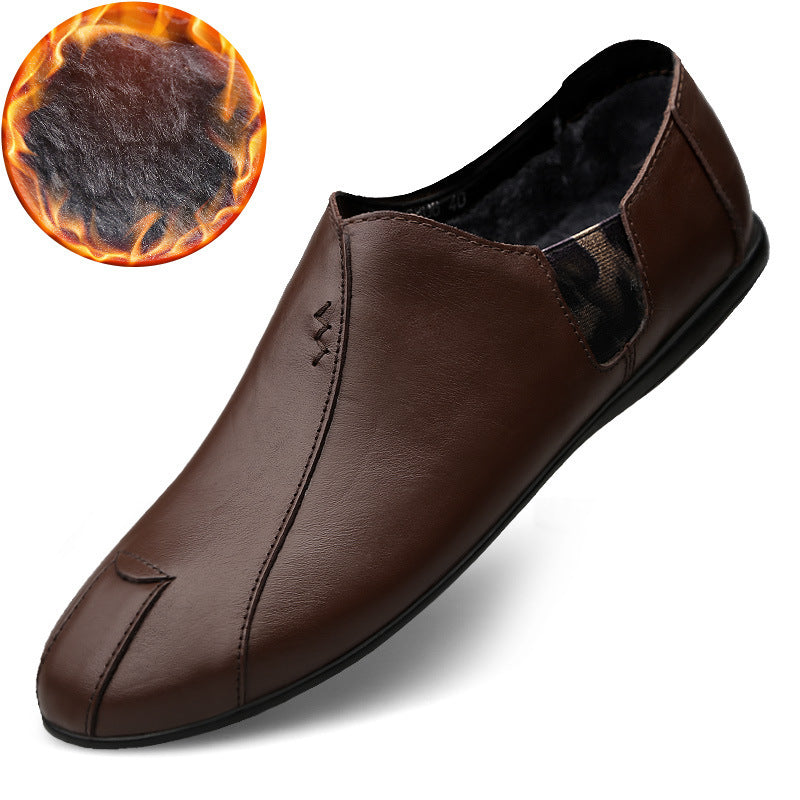 Spring And Summer Men'S Peas Shoes Korean Men'S Shoes Cowhide Driving Trendy Shoes Cross-Border Large Size Shoes