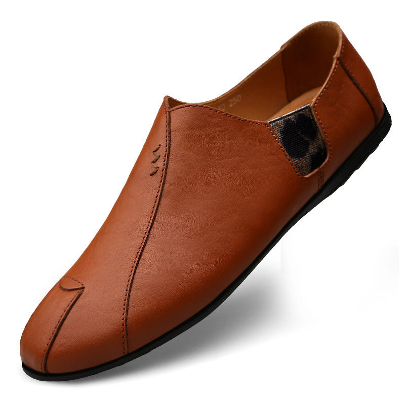 Spring And Summer Men'S Peas Shoes Korean Men'S Shoes Cowhide Driving Trendy Shoes Cross-Border Large Size Shoes