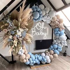 Cross-border New Retro Gray Apricot Balloon Chain Set Party Wedding Adult Ceremony Opening Arch Wreath Decoration