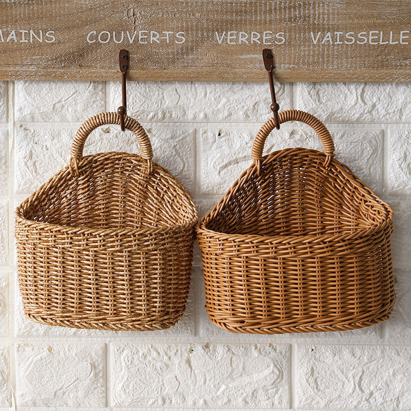 Plastic Woven Kitchen Ginger Garlic Hanging Basket Toiletries Simple Kitchen Utensils Spoon Chopsticks
