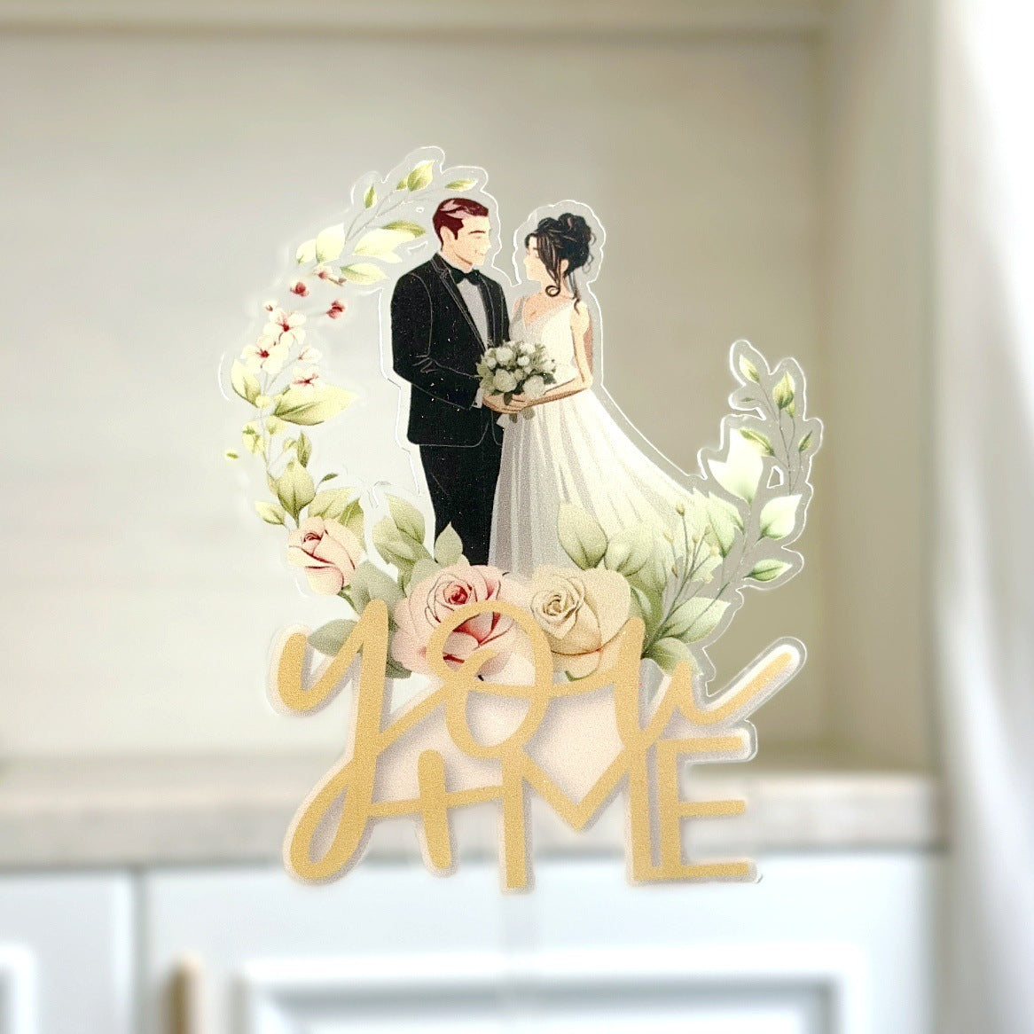 Ins Style MRMRS Color Printing Acrylic Cake Decoration Party Supplies