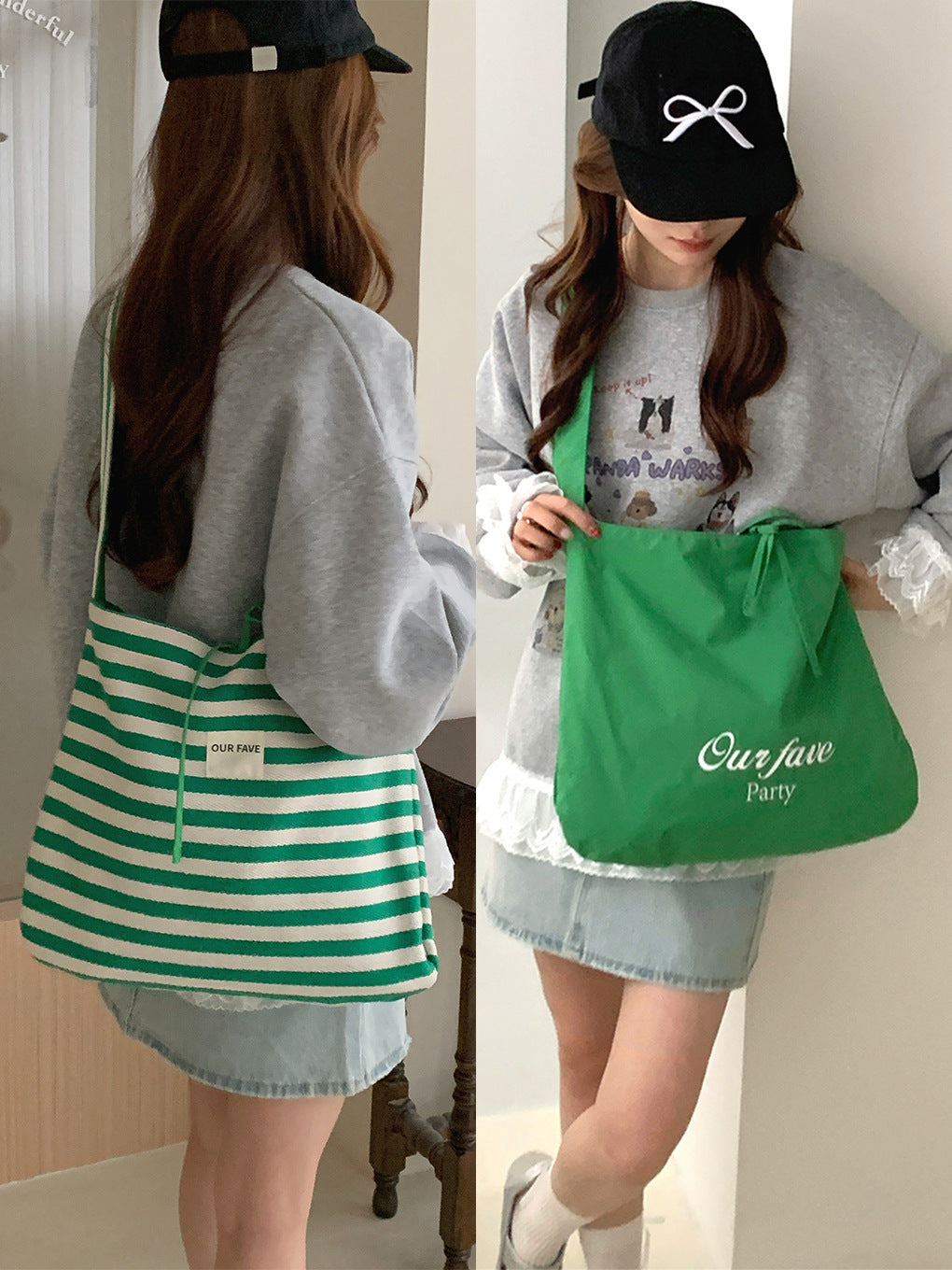 Single Shoulder Messenger Striped Dual-use Large Capacity Canvas Bag
