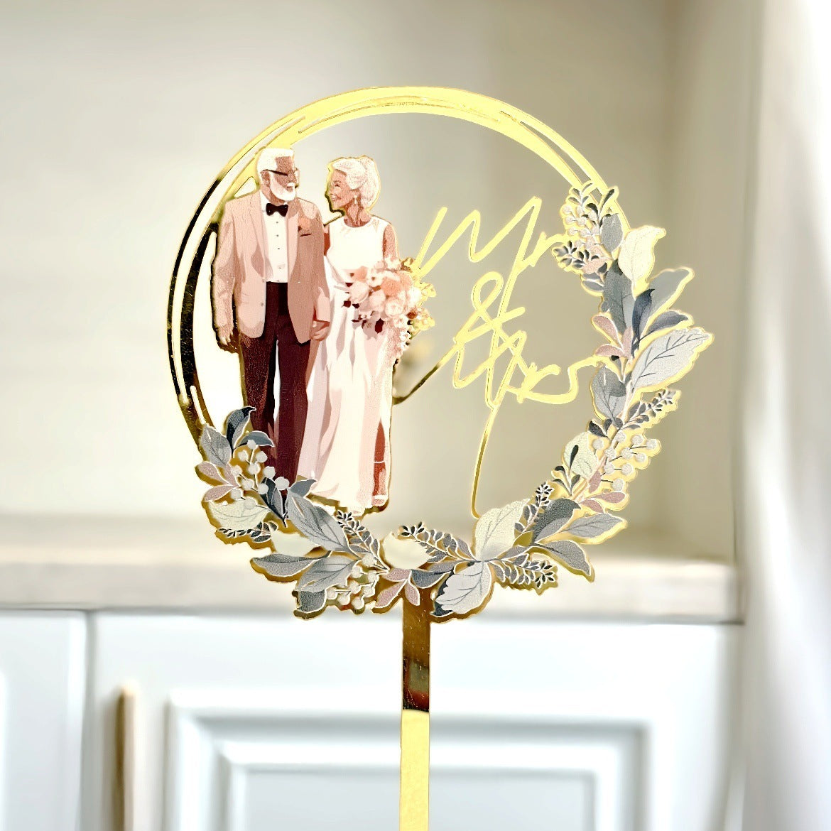 Ins Style MRMRS Color Printing Acrylic Cake Decoration Party Supplies