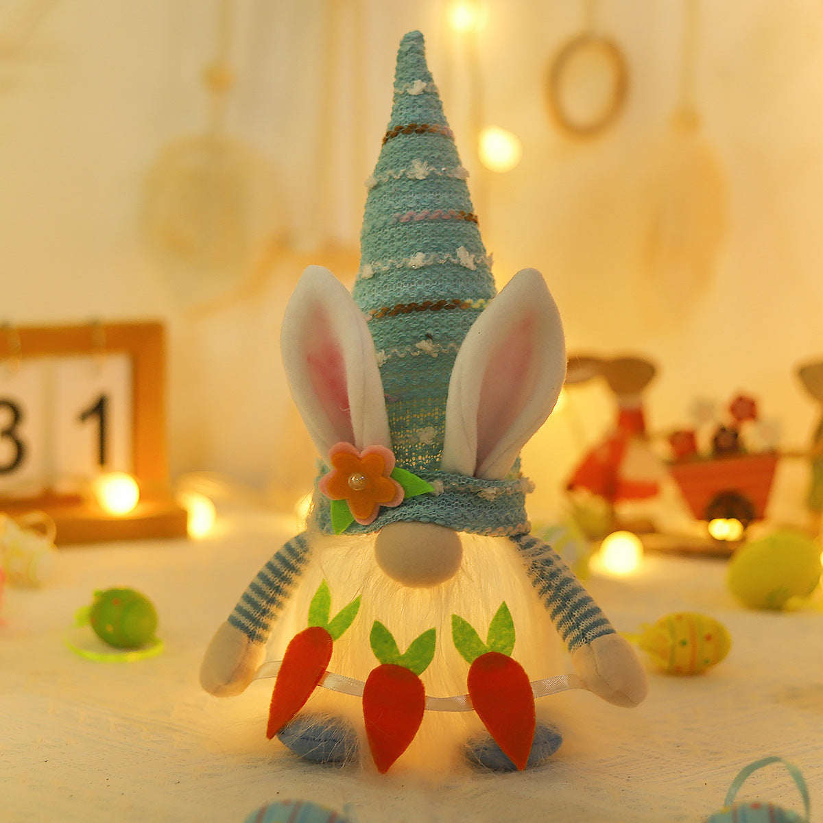 Easter Decorations Cartoon Luminous With Light Couple Decoration