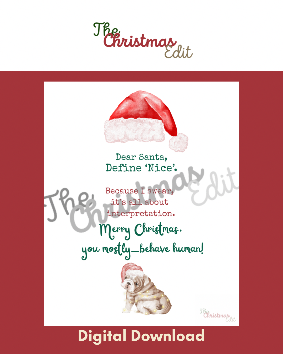 Dear Santa, Define ‘Nice’ - Digital