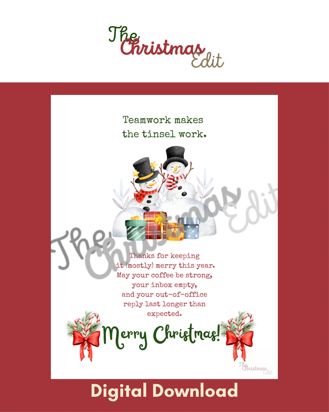 Teamwork Makes the Tinsel Work - Digital