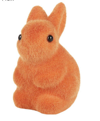 Easter Egg Gift Simulation Flocking Rabbit Garden Decoration Ornaments